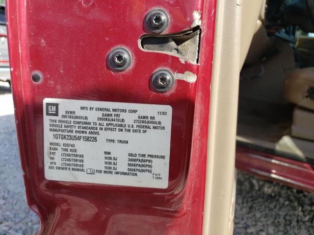 2004 GMC Sierra K2500 Crew Cab VIN: 1GTGK23U54F158226 Lot: 57629764