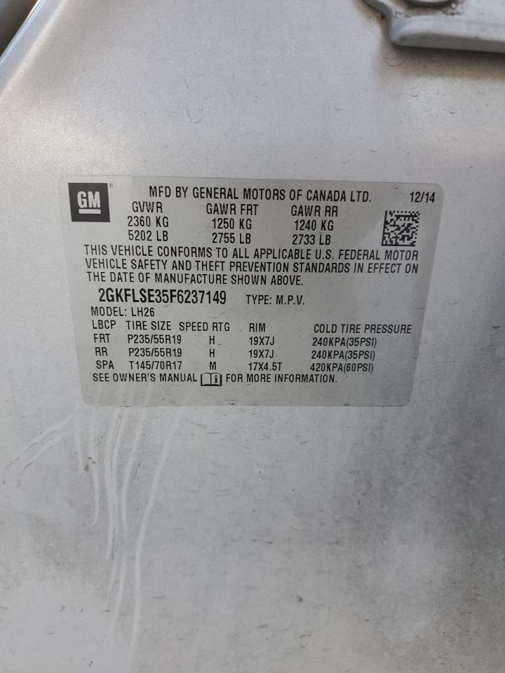 2GKFLSE35F6237149 2015 GMC Terrain Slt