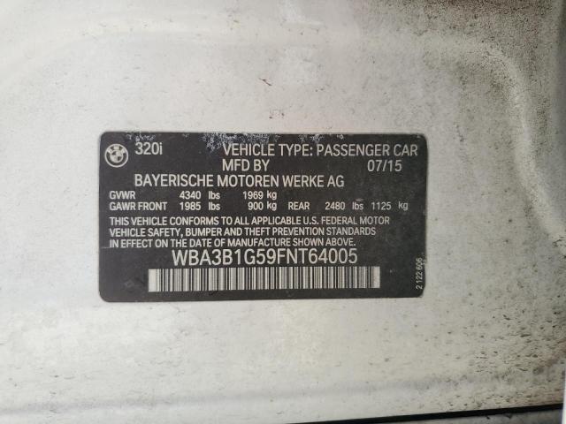 2015 BMW 320 I VIN: WBA3B1G59FNT64005 Lot: 59553504