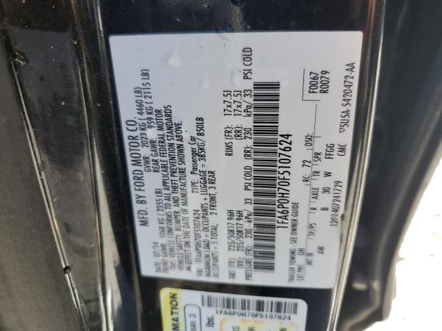 VIN 1FA6P0H70F5107624 2015 Ford Fusion, SE no.12