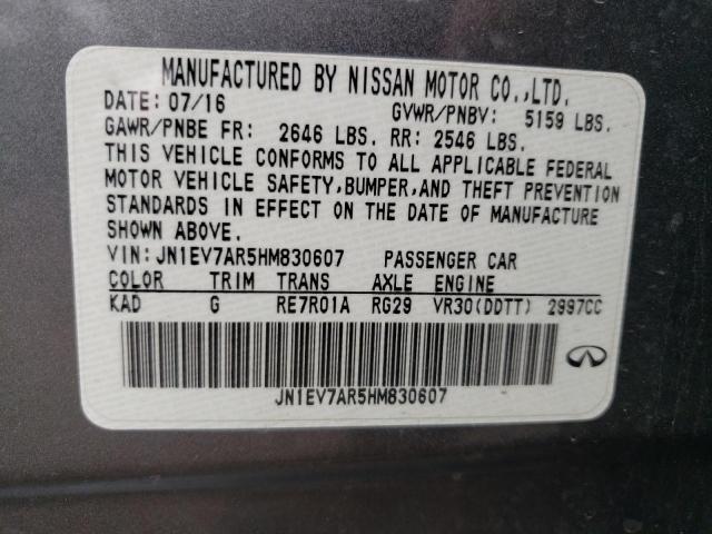 2017 Infiniti Q50 Premium VIN: JN1EV7AR5HM830607 Lot: 60200944