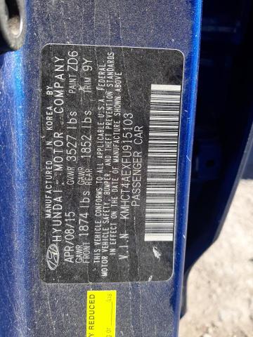 2015 Hyundai Accent Gls VIN: KMHCT4AEXFU915103 Lot: 57975624