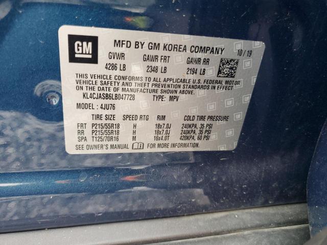 2020 Buick Encore Preferred VIN: KL4CJASB6LB047728 Lot: 58355834