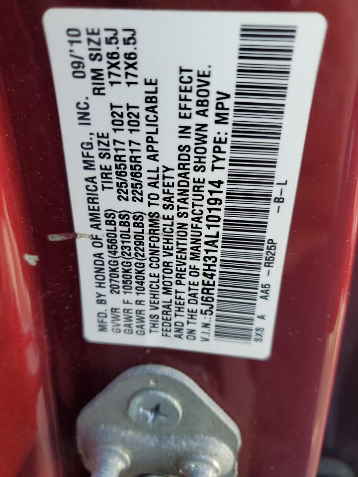 5J6RE4H31AL101914 2010 Honda Cr-V Lx