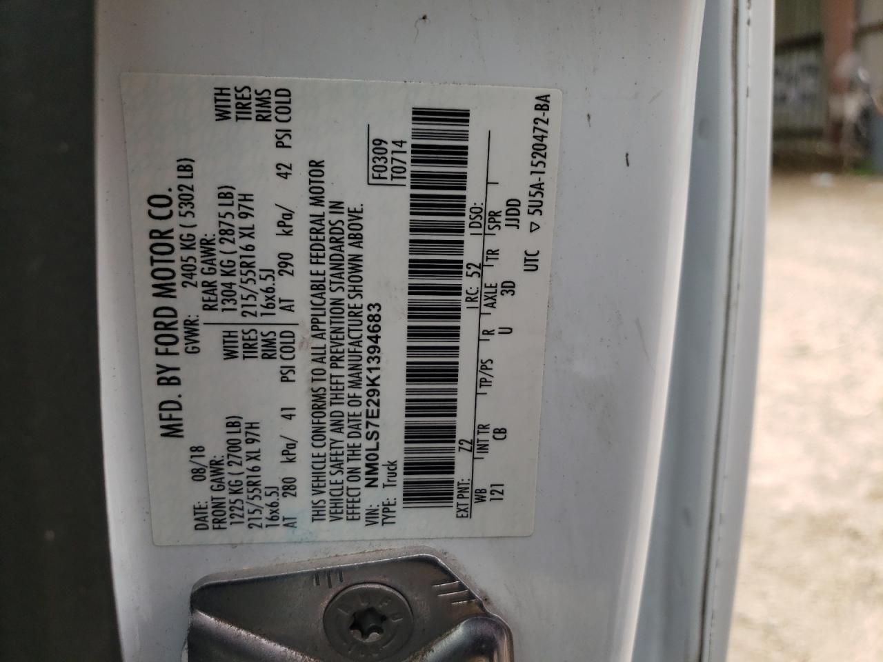 NM0LS7E29K1394683 2019 Ford Transit Connect Xl