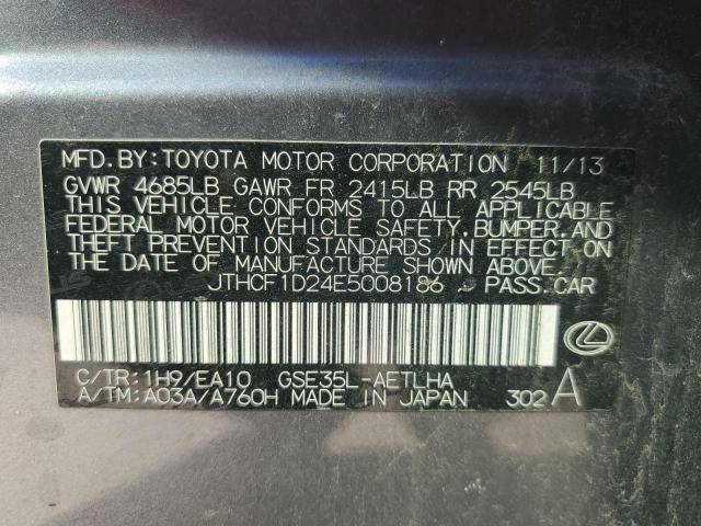 2014 Lexus Is 250 VIN: JTHCF1D24E5008186 Lot: 57537474