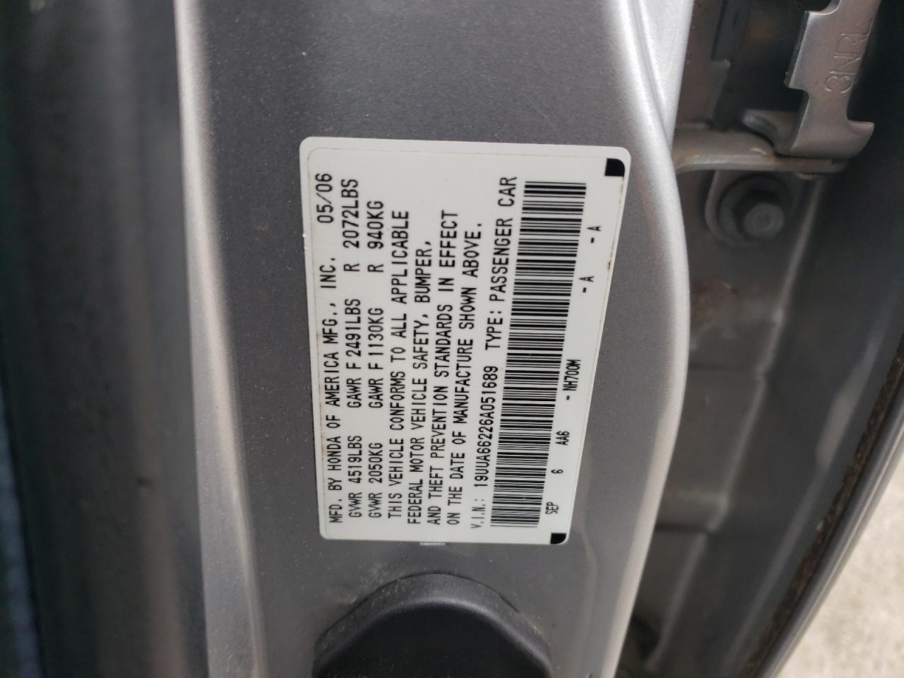 19UUA66226A051689 2006 Acura 3.2Tl