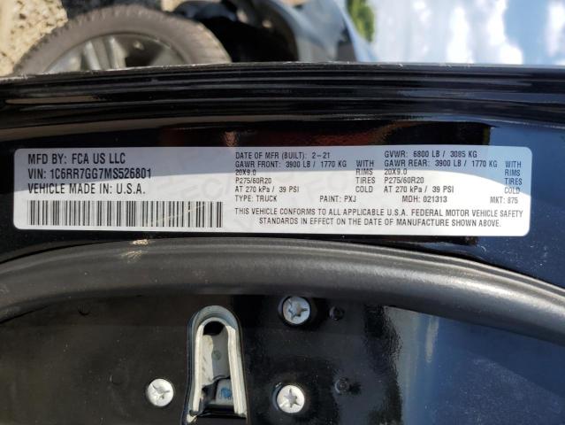 2021 RAM 1500 CLASS - 1C6RR7GG7MS526801