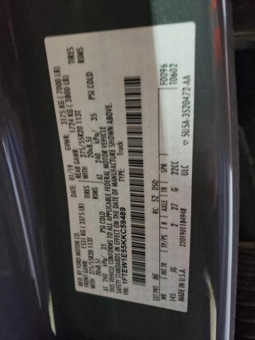 2019 Ford F150 Supercrew VIN: 1FTEW1E55KKC59489 Lot: 58129964