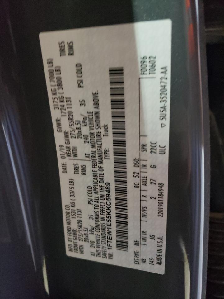 1FTEW1E55KKC59489 2019 Ford F150 Supercrew