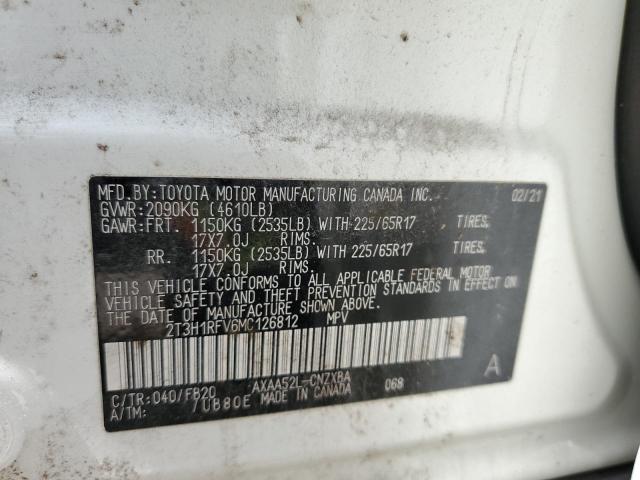 2021 Toyota Rav4 Le VIN: 2T3H1RFV6MC126812 Lot: 60193294