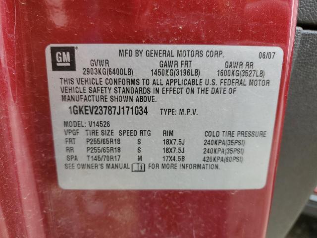 2007 GMC Acadia Slt-1 VIN: 1GKEV23787J171034 Lot: 60755984