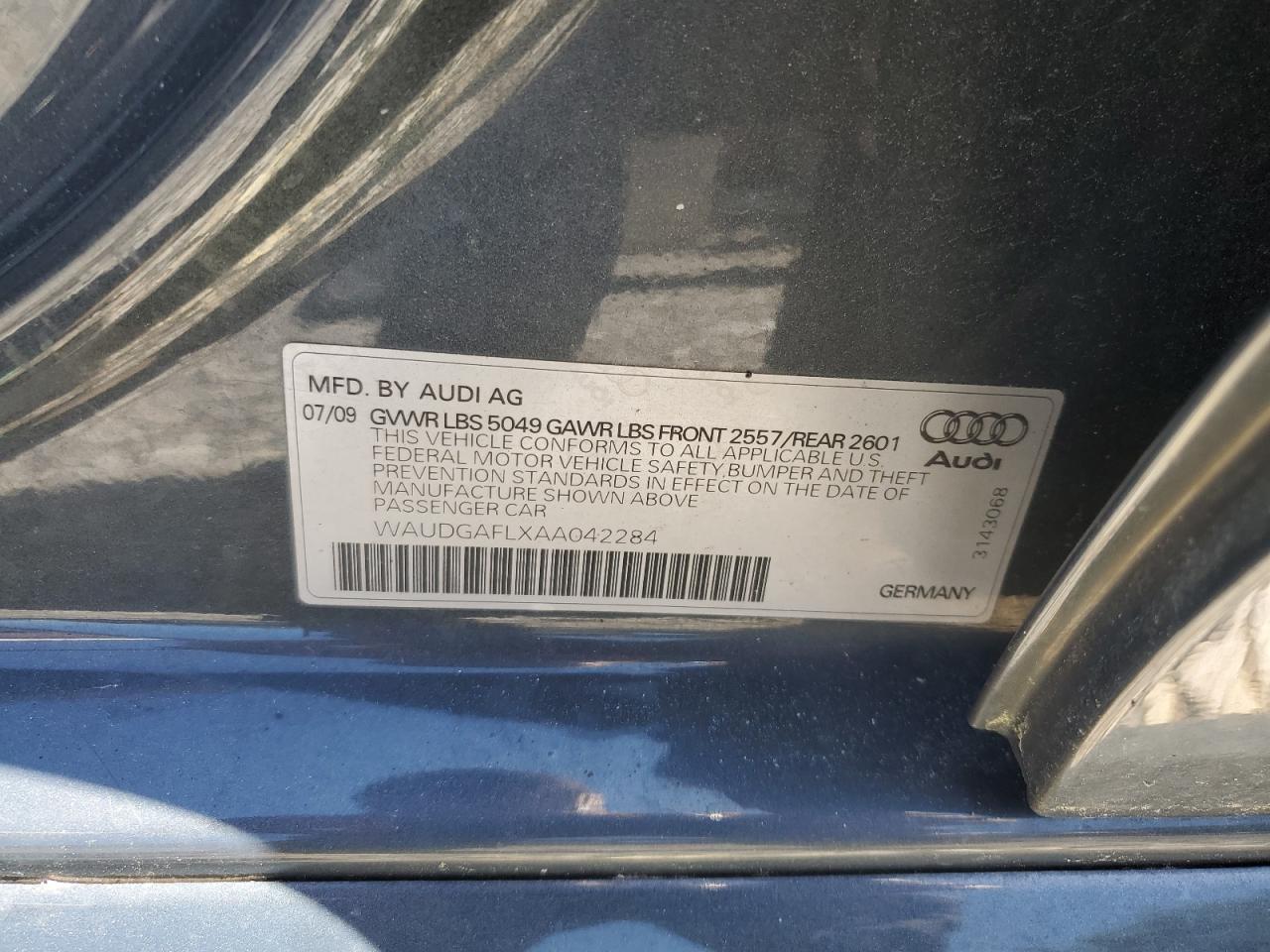 WAUDGAFLXAA042284 2010 Audi S4 Premium Plus