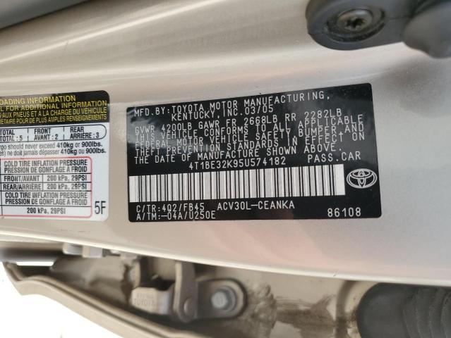 2005 Toyota Camry Le VIN: 4T1BE32K95U574182 Lot: 58109324