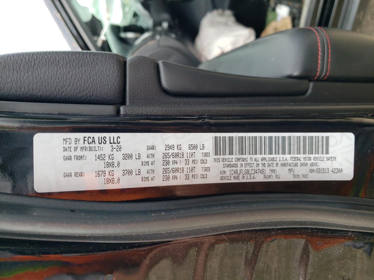 1C4RJFLG8LC347451 2020 Jeep Grand Cherokee Trailhawk