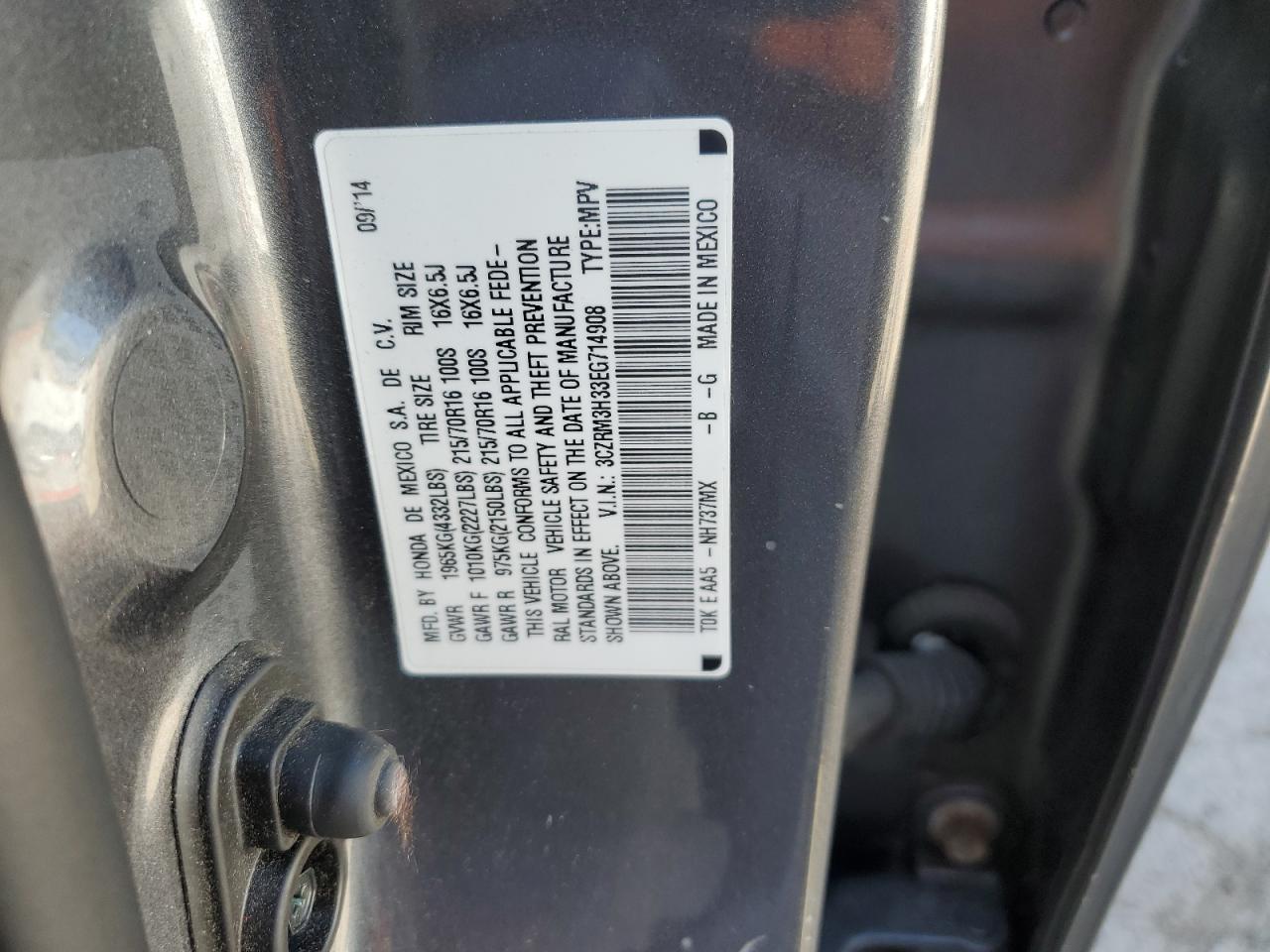 3CZRM3H33EG714908 2014 Honda Cr-V Lx