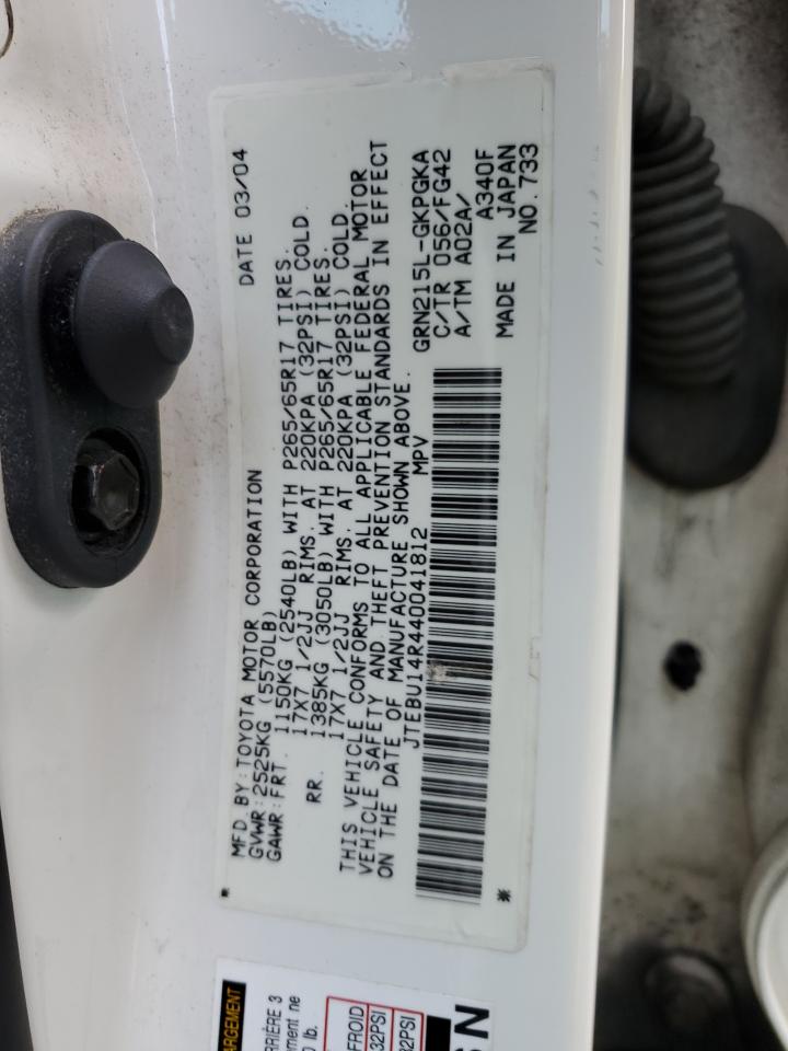 JTEBU14R440041812 2004 Toyota 4Runner Sr5