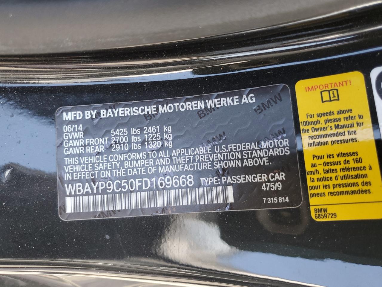 WBAYP9C50FD169668 2015 BMW 650 I