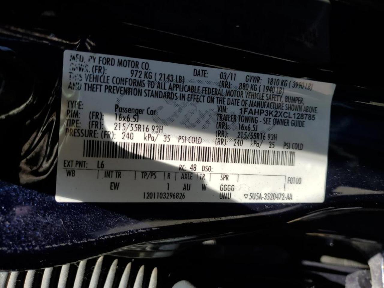 2012 Ford Focus Se vin: 1FAHP3K2XCL128785