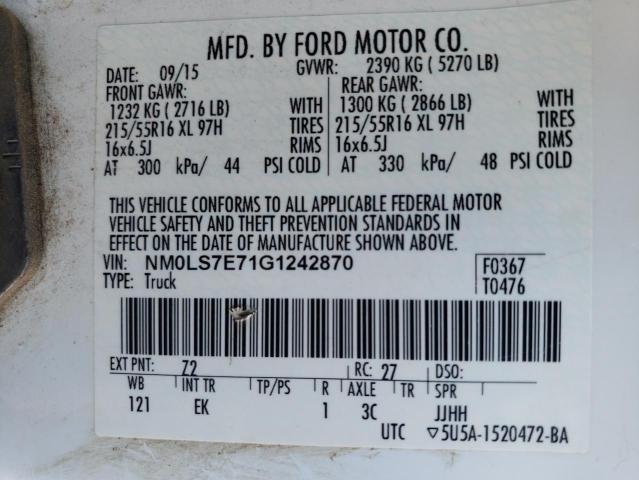 NM0LS7E71G1242870 2016 Ford Transit Connect Xl