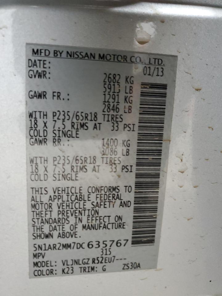 5N1AR2MM7DC635767 2013 Nissan Pathfinder S