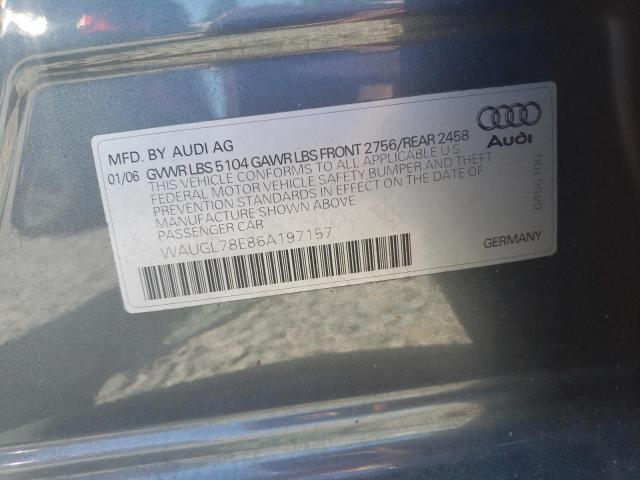 WAUGL78E86A197157 2006 Audi S4 Quattro