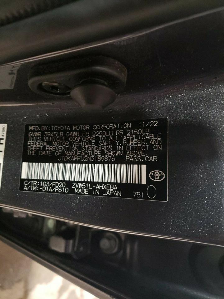 JTDKAMFU2N3189876 2022 Toyota Prius Night Shade