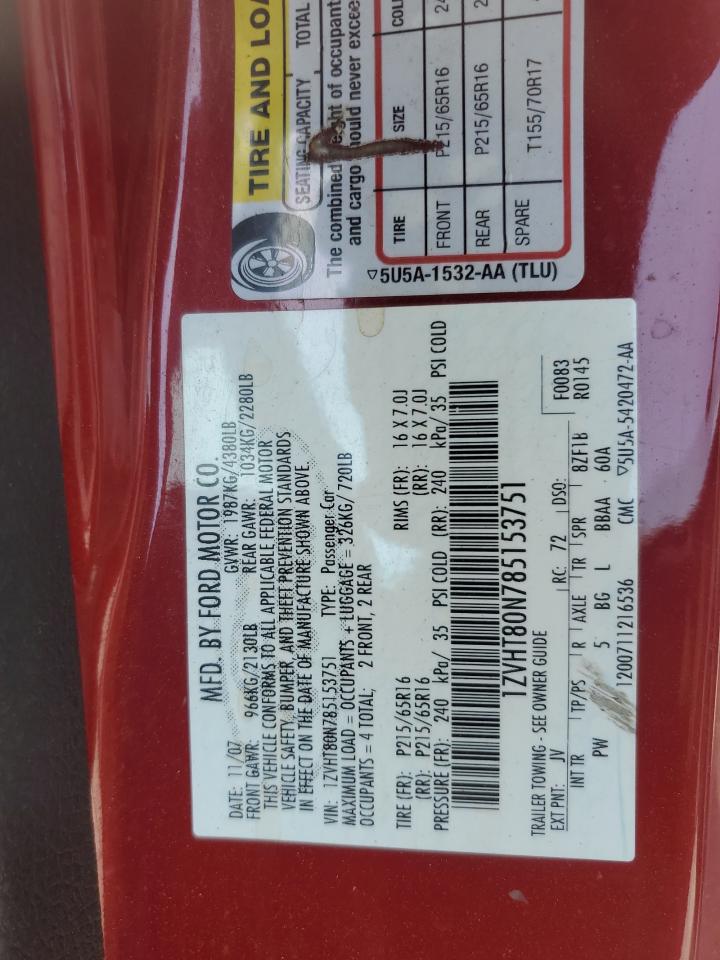 1ZVHT80N785153751 2008 Ford Mustang