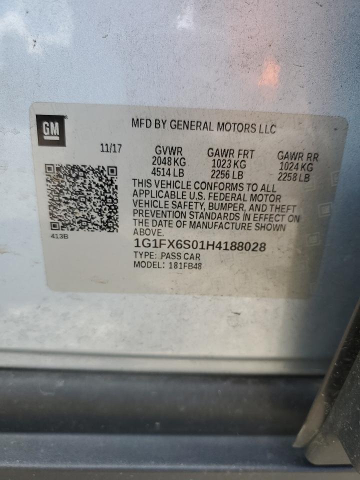 1G1FX6S01H4188028 2017 Chevrolet Bolt Ev Premier