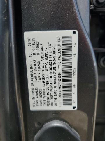 2007 Acura Tl Type S VIN: 19UUA76527A022520 Lot: 58701714