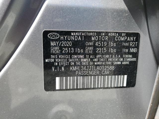 2020 Hyundai Sonata Hybrid VIN: KMHL34JJ1LA012588 Lot: 58020864