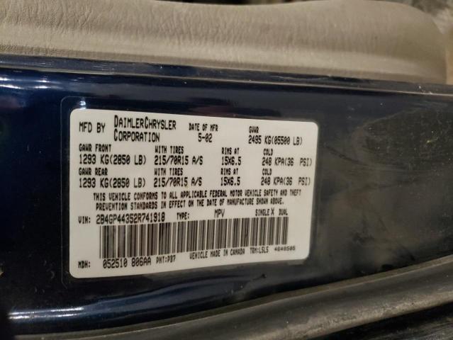 2002 Dodge Grand Caravan Sport VIN: 2B4GP44352R741918 Lot: 57238134