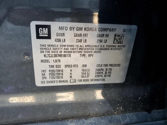 2017 CHEVROLET TRAX 1LT - KL7CJLSB7HB180178