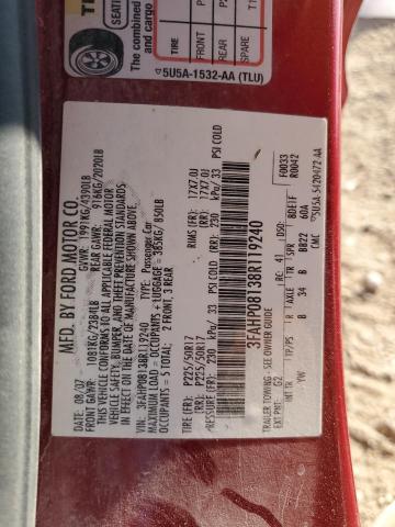 3FAHP08138R119240 2008 Ford Fusion Sel