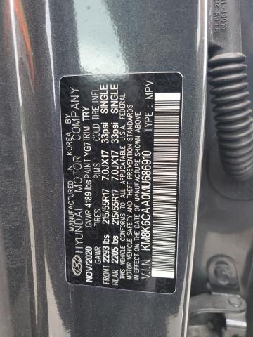 2021 Hyundai Kona Sel Plus VIN: KM8K6CAA0MU686910 Lot: 61064784