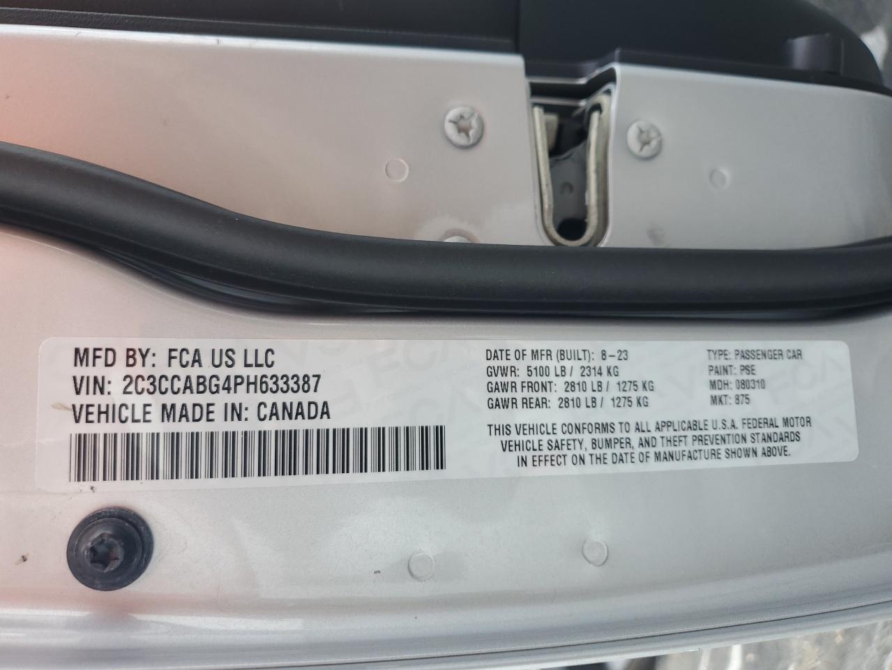 2C3CCABG4PH633387 2023 Chrysler 300 S