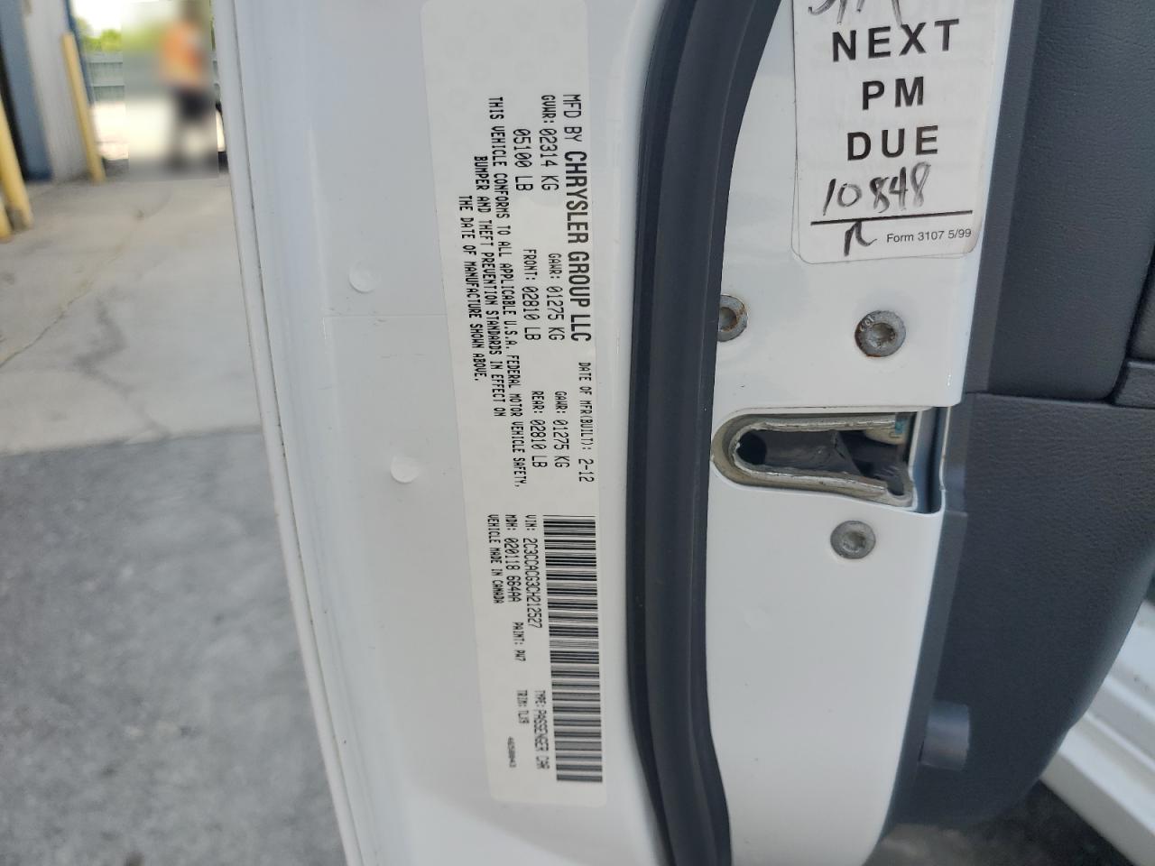 2C3CCACG3CH212527 2012 Chrysler 300 Limited