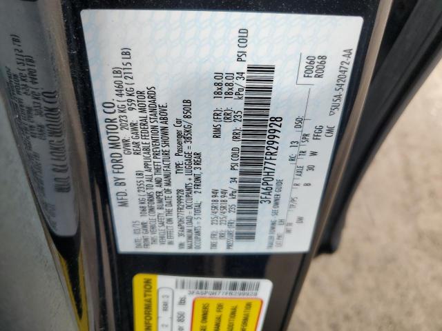 2015 Ford Fusion Se VIN: 3FA6P0H77FR299928 Lot: 59270824