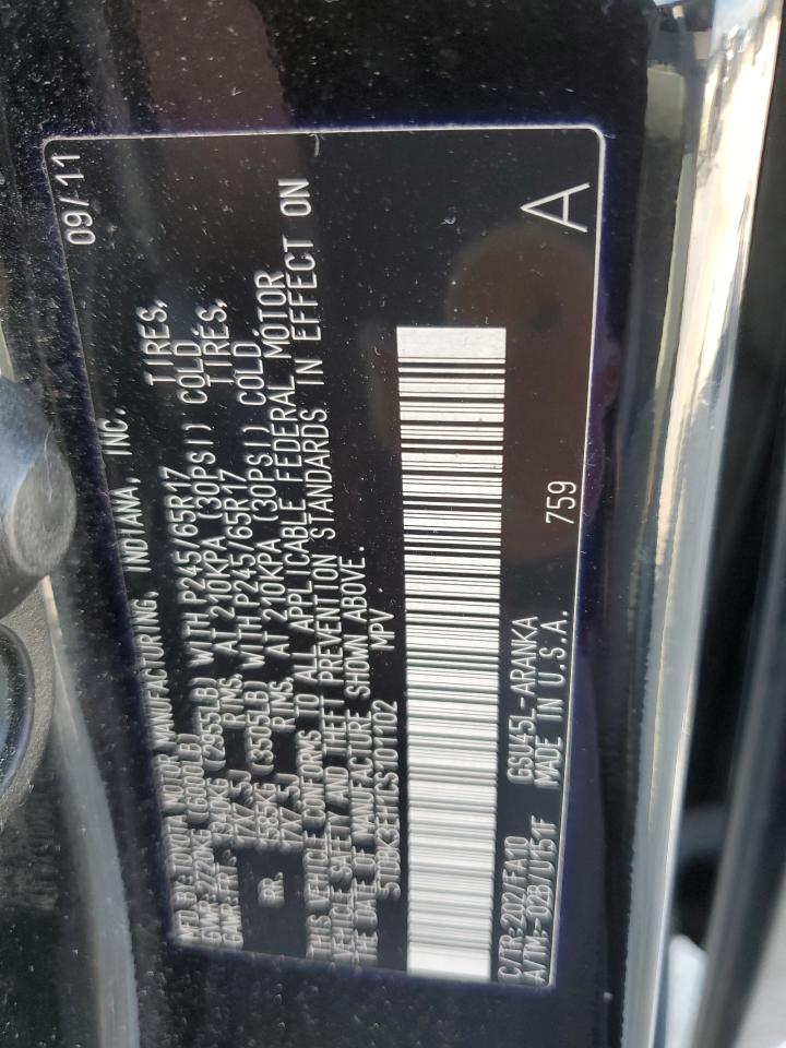 5TDBK3EH1CS101102 2012 Toyota Highlander Base