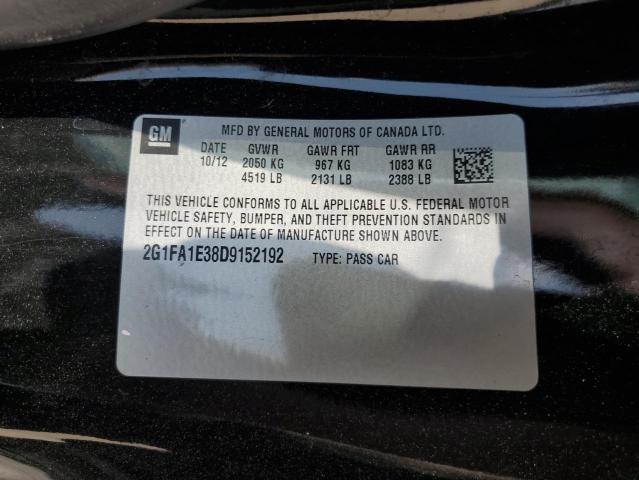 2013 Chevrolet Camaro Ls VIN: 2G1FA1E38D9152192 Lot: 57327154