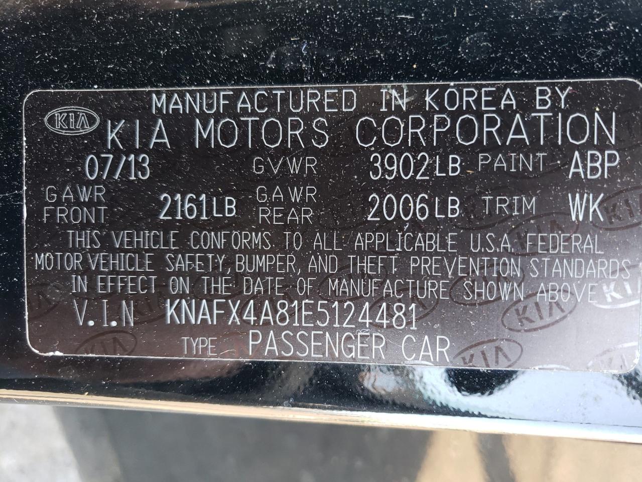 KNAFX4A81E5124481 2014 Kia Forte Ex