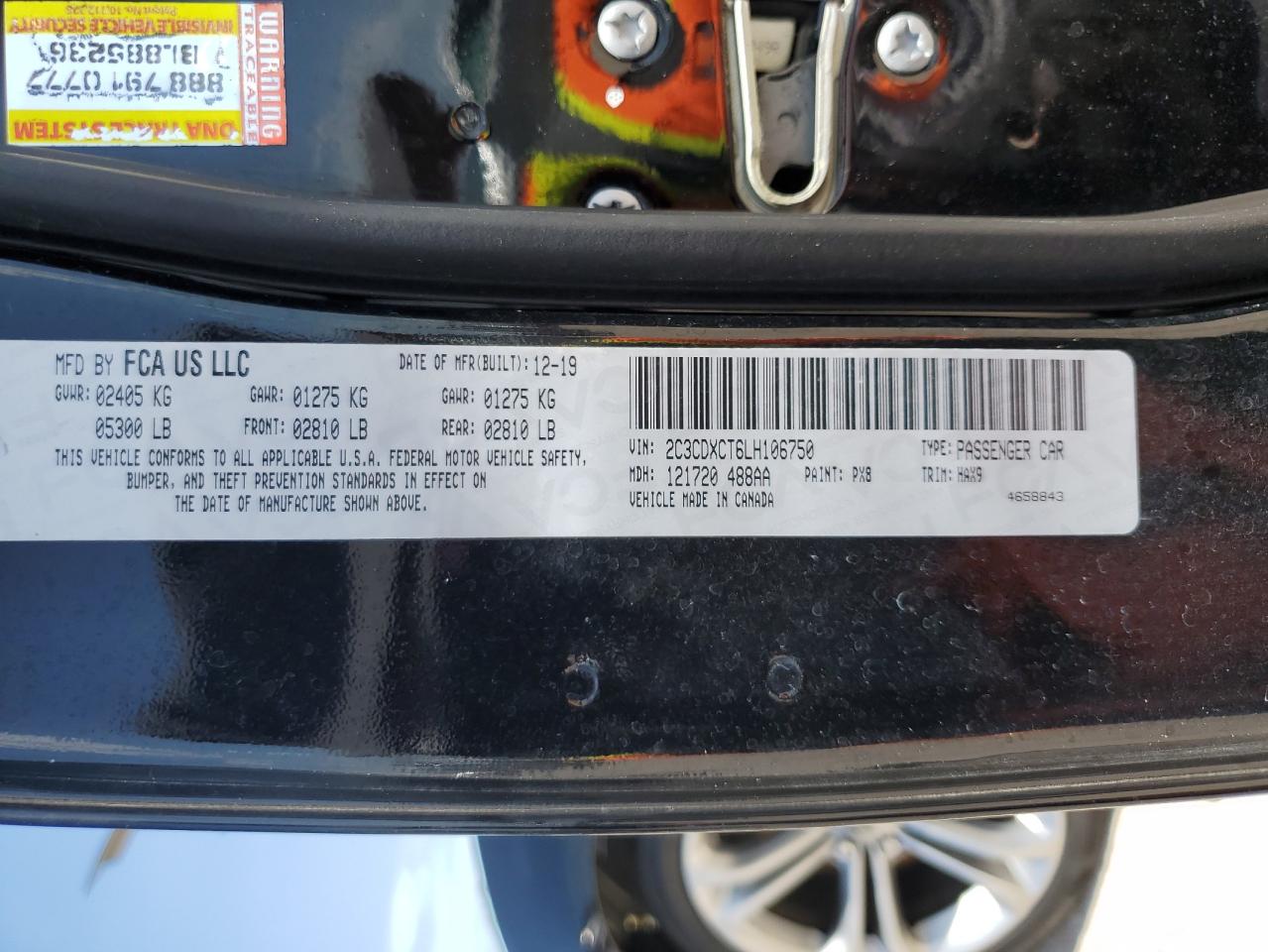 2C3CDXCT6LH106750 2020 Dodge Charger R/T