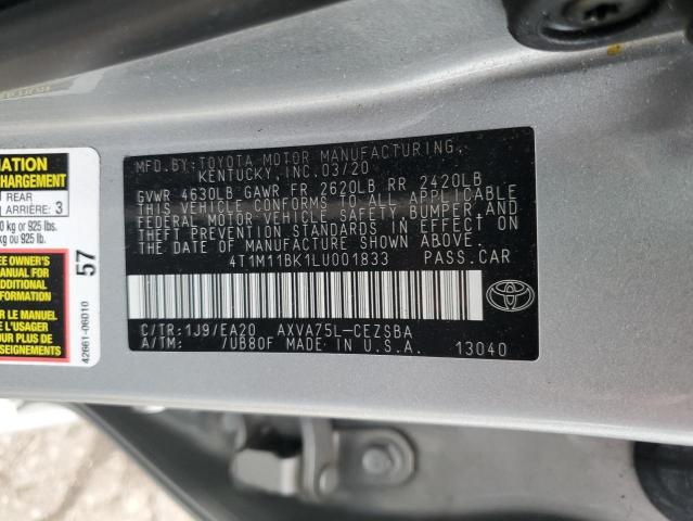 4T1M11BK1LU001833 Toyota Camry SE 12