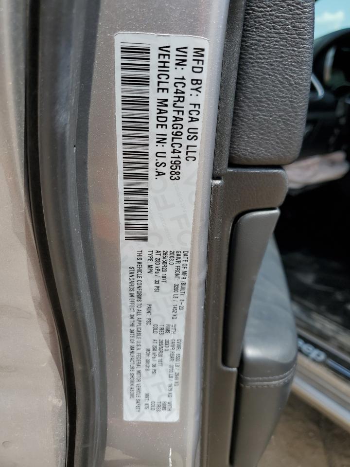 1C4RJFAG9LC419583 2020 Jeep Grand Cherokee Laredo