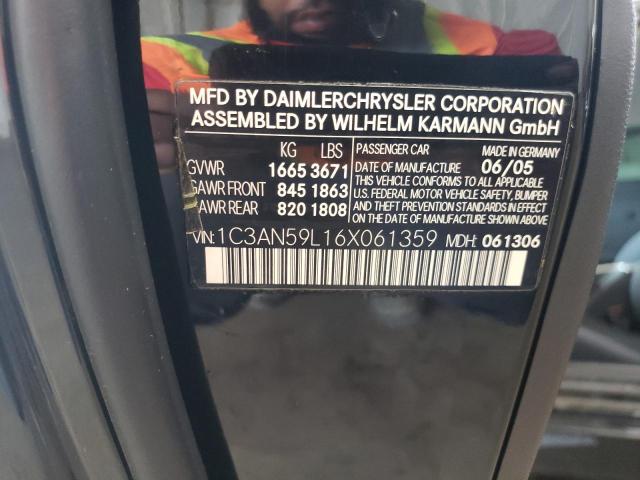 2006 Chrysler Crossfire VIN: 1C3AN59L16X061359 Lot: 60832534