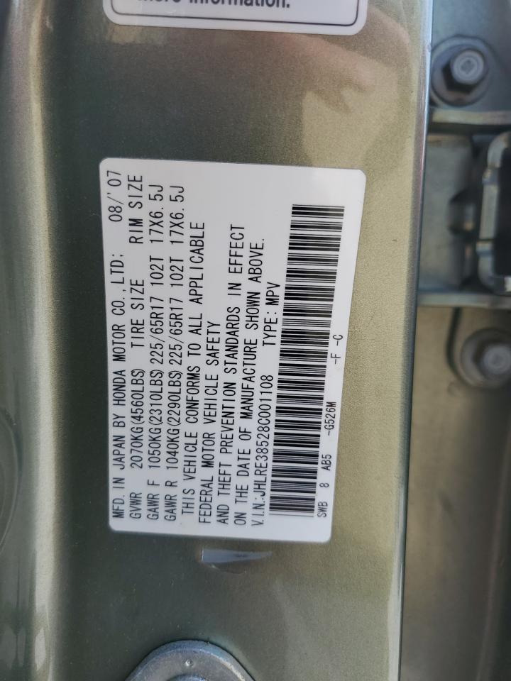 JHLRE38528C001108 2008 Honda Cr-V Ex