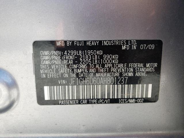 2010 Subaru Impreza Outback Sport VIN: JF1GH6D60AH801237 Lot: 59076204