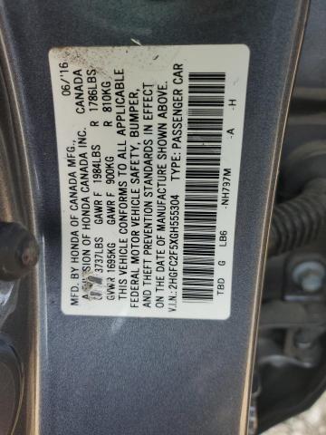 2HGFC2F5XGH555304 2016 HONDA CIVIC - Image 12