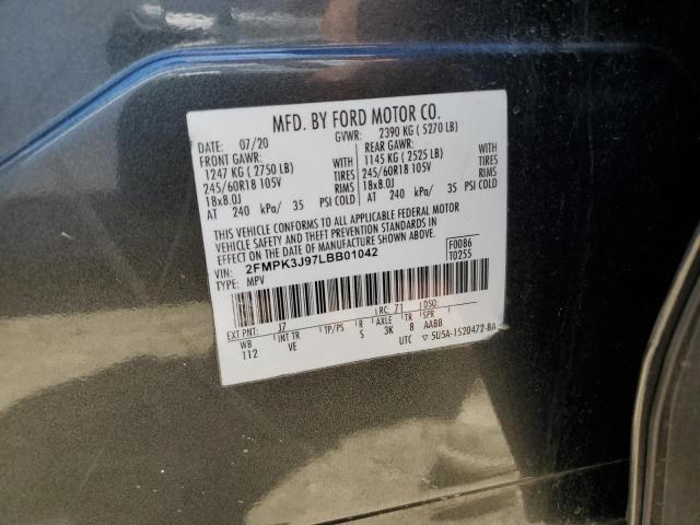 2020 Ford Edge Sel VIN: 2FMPK3J97LBB01042 Lot: 58342354