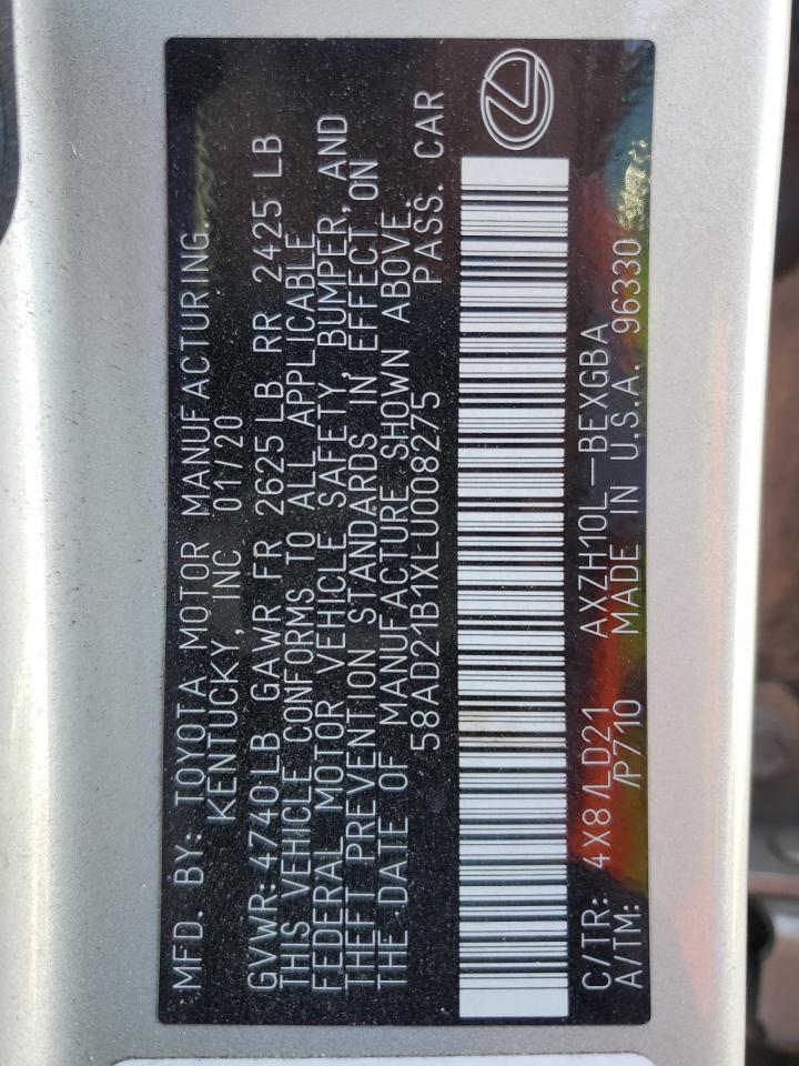 58AD21B1XLU008275 2020 Lexus Es 300H